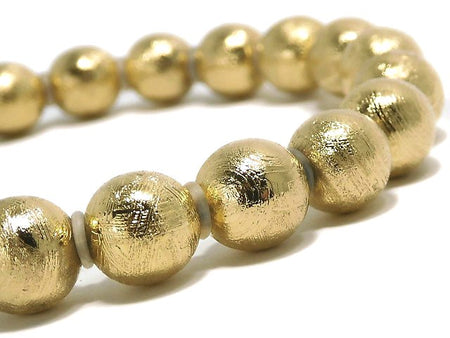 [Video][One of a kind] Meteorite (Muonionalusta) Round 8mm Yellow Gold Bracelet NO.7