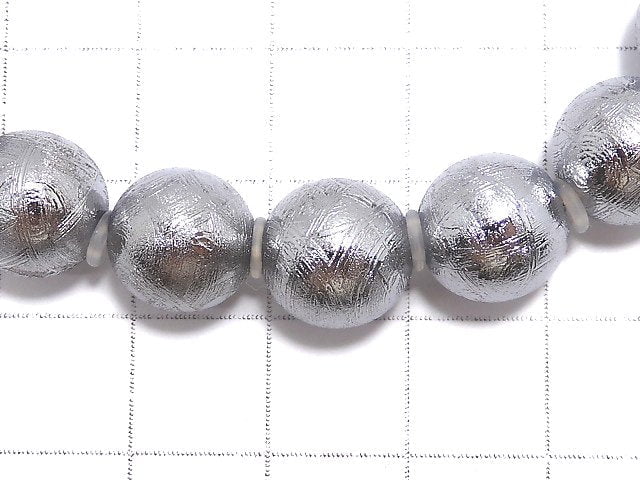 [Video][One of a kind] Meteorite (Muonionalusta) Round 10mm Bracelet NO.5