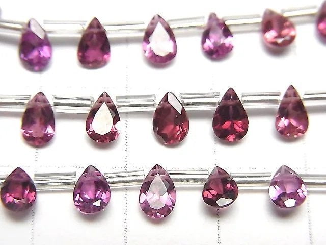 [Video]High Quality Rhodolite Garnet AAA Pear shape Faceted 6x4mm [Light color] half or 1strand (18pcs)