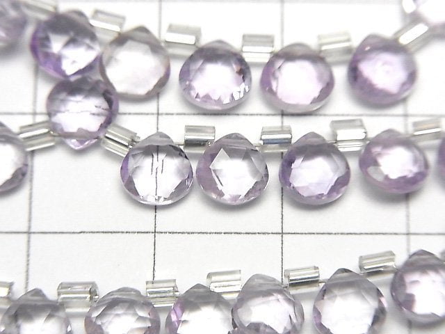 [Video]High Quality Pink Amethyst AAA Chestnut Faceted Briolette 6x6mm half or 1strand (28pcs)