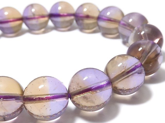 [Video][One of a kind] High Quality Ametrine AA++ Round 11.5mm Bracelet NO.17