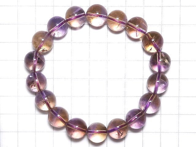 [Video][One of a kind] High Quality Ametrine AA++ Round 11.5mm Bracelet NO.18