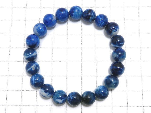 [Video][One of a kind] Lazulite Round 9.5mm Bracelet NO.59