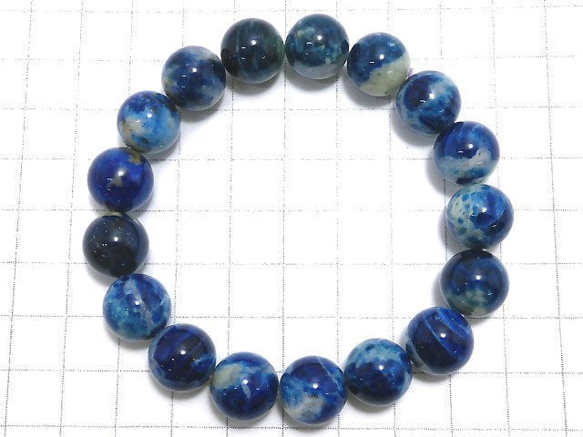 [Video][One of a kind] Lazulite Round 12mm Bracelet NO.64