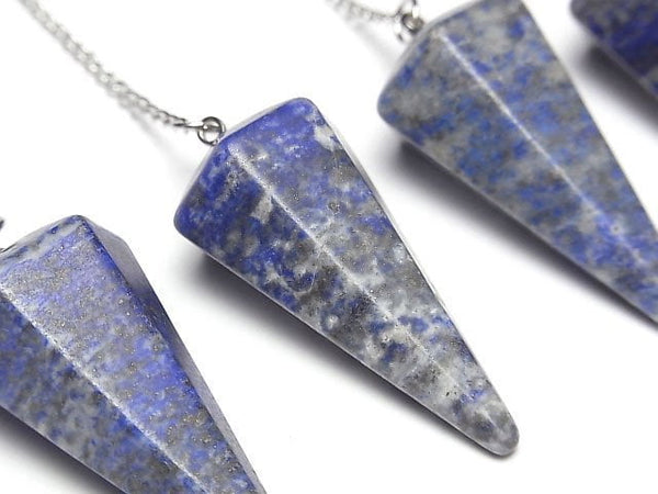 [Video] Lapislazuli AA Pendulum 37x18x18mm with chain 1pc