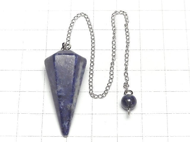 [Video] Lapislazuli AA Pendulum 37x18x18mm with chain 1pc