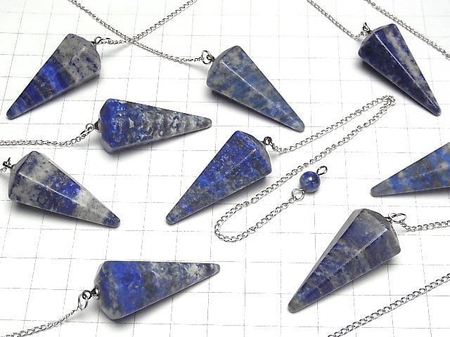 [Video] Lapislazuli AA Pendulum 37x18x18mm with chain 1pc