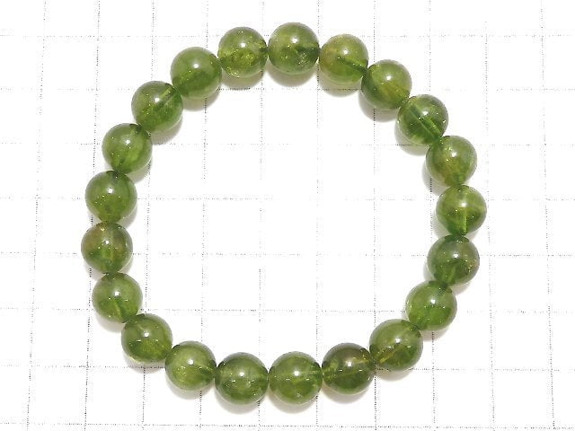 [Video][One of a kind] Green Tourmaline AAA- Round 9mm Bracelet NO.1