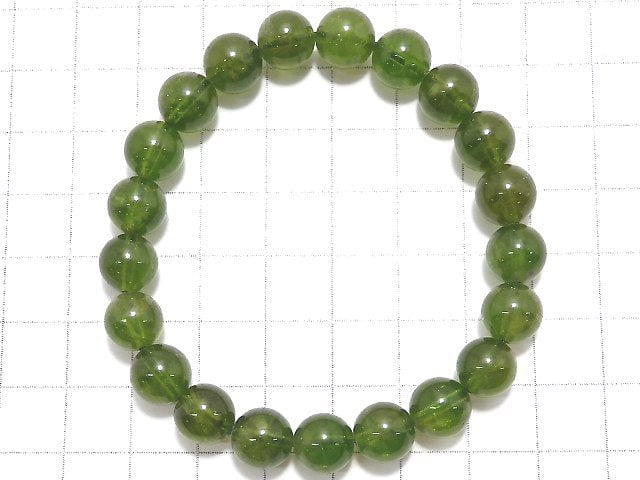 [Video][One of a kind] Green Tourmaline AAA- Round 9mm Bracelet NO.3