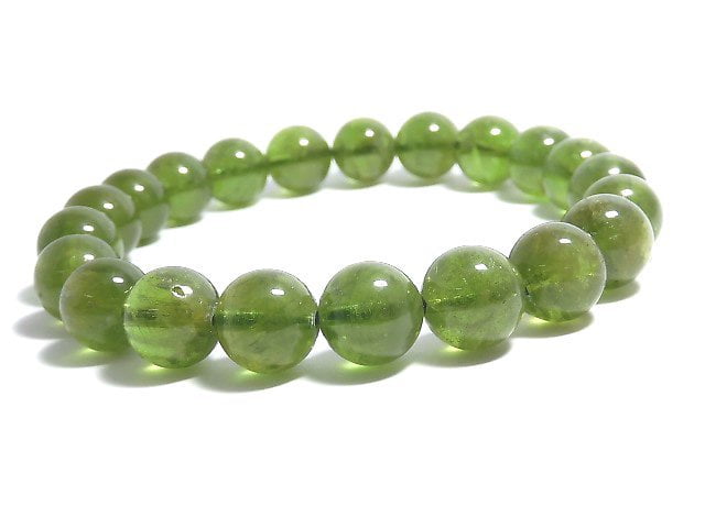 [Video][One of a kind] Green Tourmaline AAA- Round 9mm Bracelet NO.3