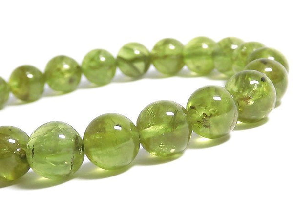 [Video][One of a kind] High Quality Peridot AA++ Round 8mm Bracelet NO.1