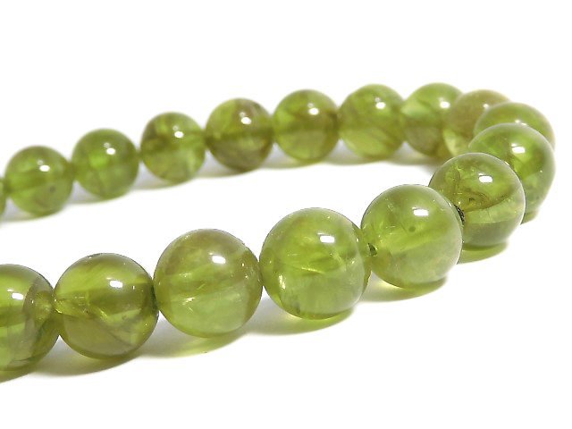 [Video][One of a kind] High Quality Peridot AA++ Round 8mm Bracelet NO.2