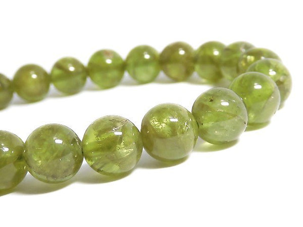 [Video][One of a kind] High Quality Peridot AA++ Round 8mm Bracelet NO.3