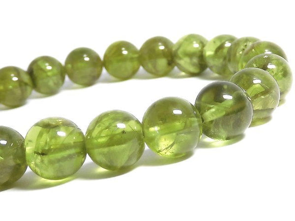 [Video][One of a kind] High Quality Peridot AA++ Round 8.5mm Bracelet NO.4