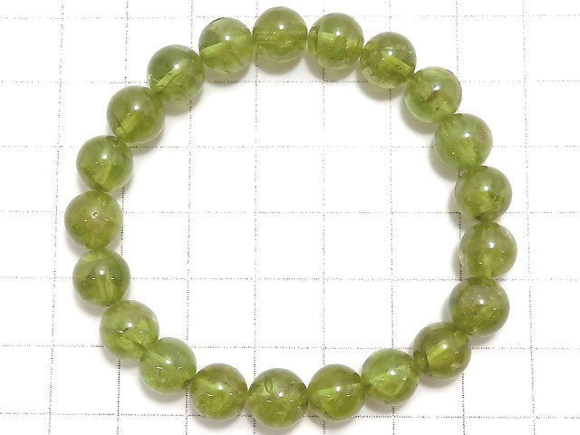 [Video][One of a kind] High Quality Peridot AA++ Round 8.5mm Bracelet NO.5