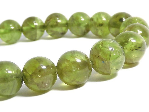 [Video][One of a kind] High Quality Peridot AA++ Round 9mm Bracelet NO.8