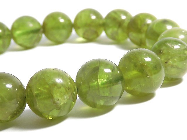 [Video][One of a kind] High Quality Peridot AA++ Round 10mm Bracelet NO.11