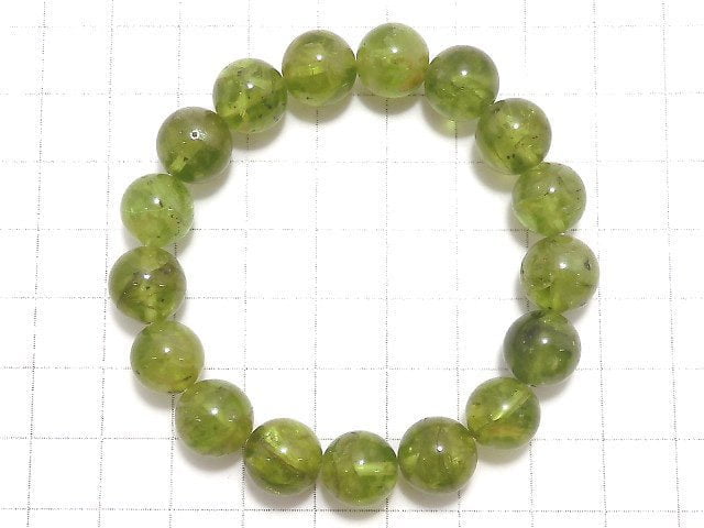 [Video][One of a kind] High Quality Peridot AA++ Round 10.5mm Bracelet NO.12