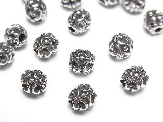 Silver925 with design, Round 6mm, 1pc