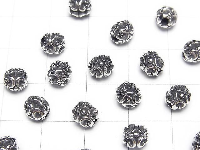 Silver925 with design, Round 6mm, 1pc