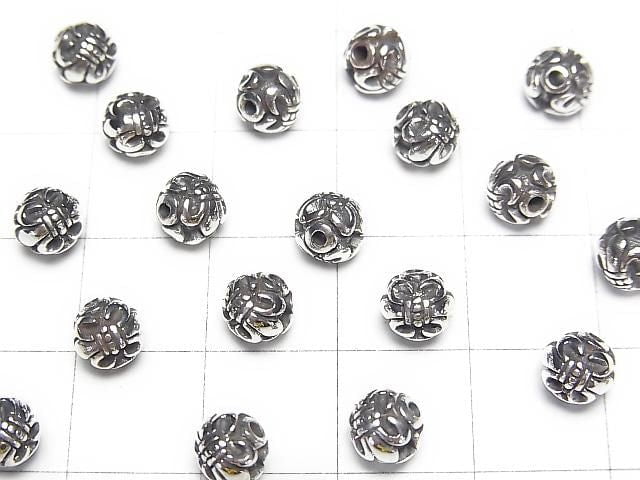 Silver925 with design, Round 6mm, 1pc