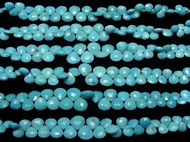 [Video] Arizona Kingman Turquoise AA+ Chestnut Faceted Briolette half or 1strand beads (aprx.6inch/14cm)