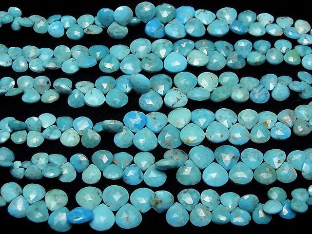 [Video] Arizona Kingman Turquoise AA Chestnut Faceted Briolette half or 1strand beads (aprx.6inch/14cm)