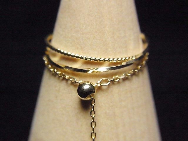 [Video] [K10 Yellow Gold] Cut Cable Chain No. 2 Ring [Free Size] 1pc