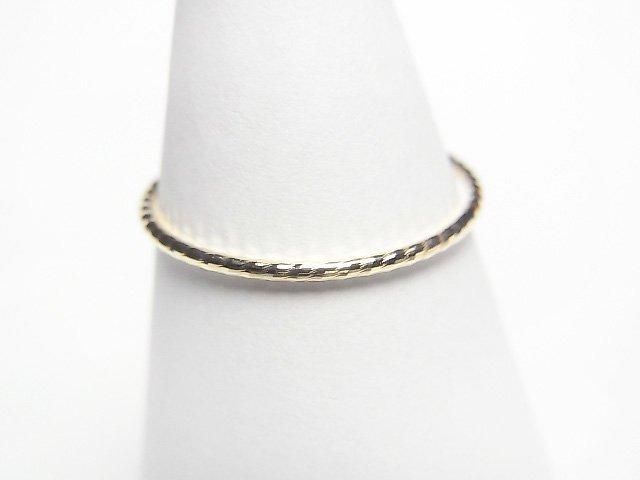 [Video][K10 Yellow Gold] Glitter Cut Wire Ring 1mm [Size 9][Size 11][Size 13][Size 15] 1pc