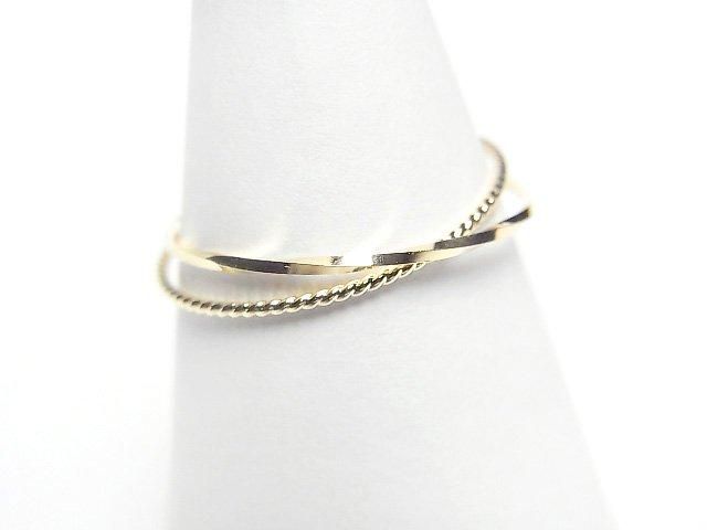 [Video][K10 Yellow Gold]Twist 2strands Ring [Size 9][Size 11][Size 13][Size 15] 1pc