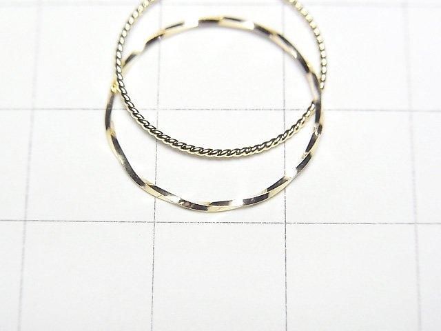 [Video][K10 Yellow Gold]Twist 2strands Ring [Size 9][Size 11][Size 13][Size 15] 1pc