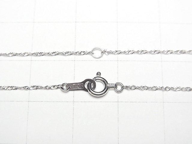 [Video][K10 White Gold] Designer Chain Necklace, 1mm, 1 Bead (approx. 16 inches/40 cm)