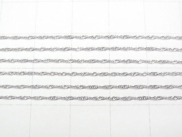 [Video][K10 White Gold] Designer Chain Necklace, 1mm, 1 Bead (approx. 16 inches/40 cm)