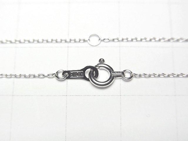 [Video][K10 White Gold] Cable Chain 0.85mm Necklace with 1 Bead (approx. 16 inches/40 cm)