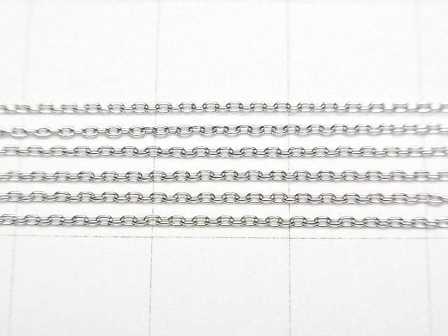[Video][K10 White Gold] Cable Chain 0.85mm Necklace with 1 Bead (approx. 16 inches/40 cm)
