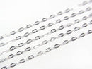 [Video][K10 White Gold] Flat Cable Chain 1mm Necklace 1pc beads (approx. 16 inches/40 cm)
