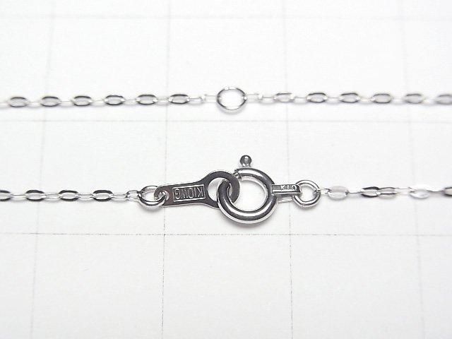 [Video][K10 White Gold] Flat Cable Chain 1mm Necklace 1pc beads (approx. 16 inches/40 cm)