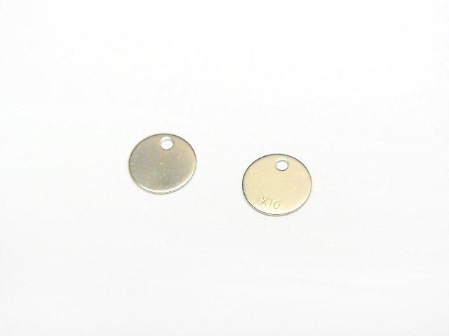 [Video][K10 Yellow Gold] Round Plate (Half Drilled Hole) 1pc