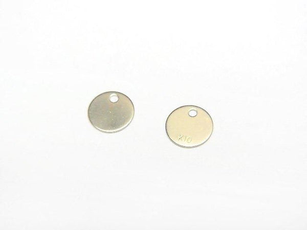 [Video][K10 Yellow Gold]Round Plate (Half Drilled Hole) 1pc