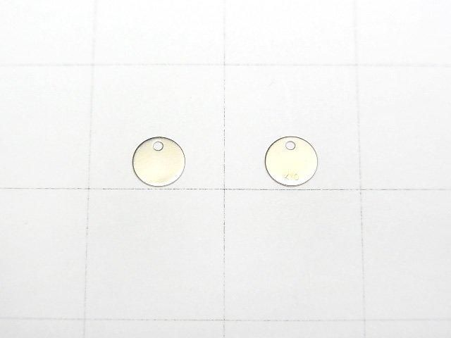 [Video][K10 Yellow Gold] Round Plate (Half Drilled Hole) 1pc