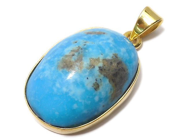 [Video][One of a kind] Persian Turquoise AA++ Pendant 18KGP NO.144