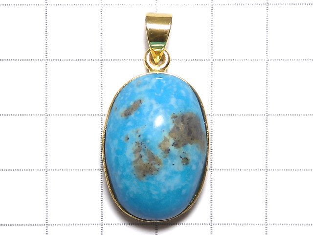 [Video][One of a kind] Persian Turquoise AA++ Pendant 18KGP NO.144