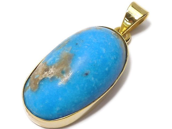 [Video][One of a kind] Persian Turquoise AA++ Pendant 18KGP NO.146