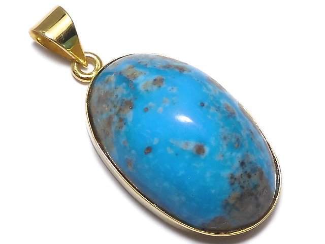 [Video][One of a kind] Persian Turquoise AA++ Pendant 18KGP NO.148