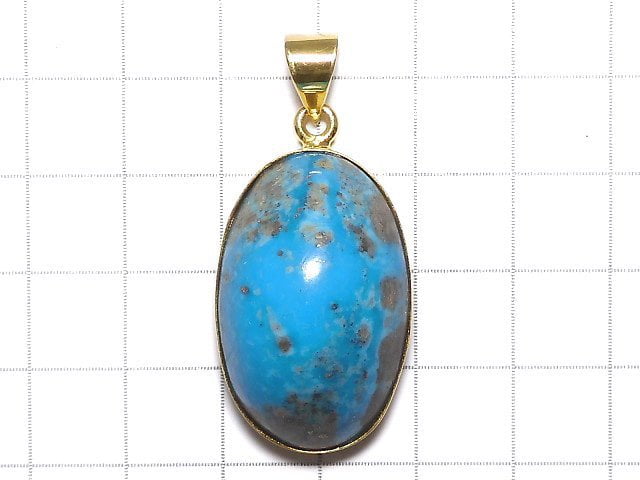 [Video][One of a kind] Persian Turquoise AA++ Pendant 18KGP NO.148