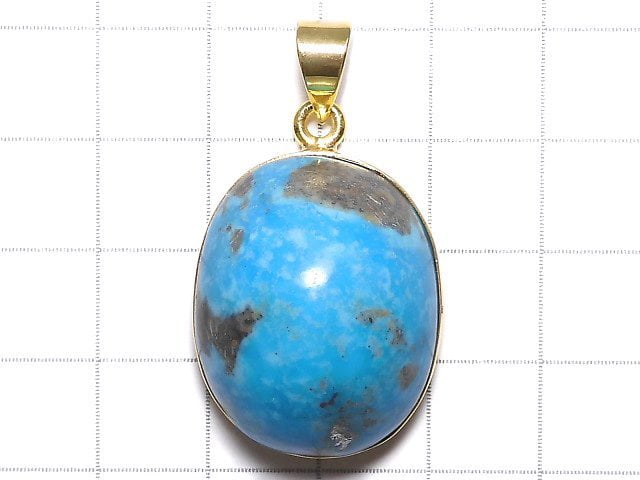 [Video][One of a kind] Persian Turquoise AA++ Pendant 18KGP NO.149