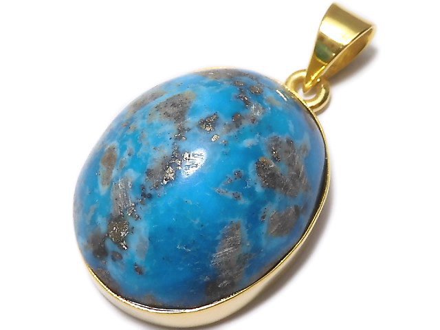 [Video][One of a kind] Persian Turquoise AA++ Pendant 18KGP NO.150