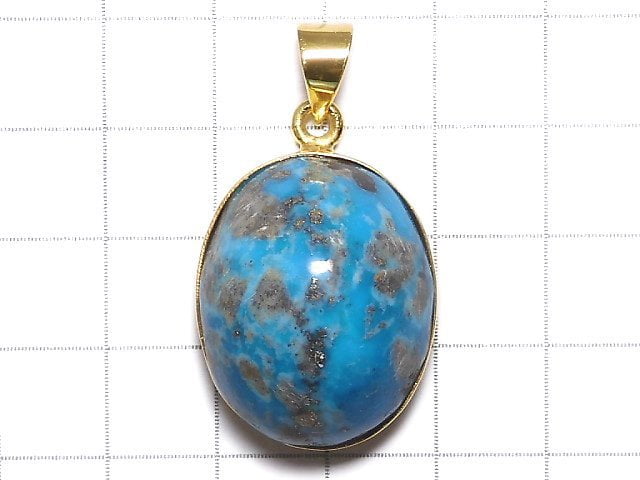 [Video][One of a kind] Persian Turquoise AA++ Pendant 18KGP NO.150