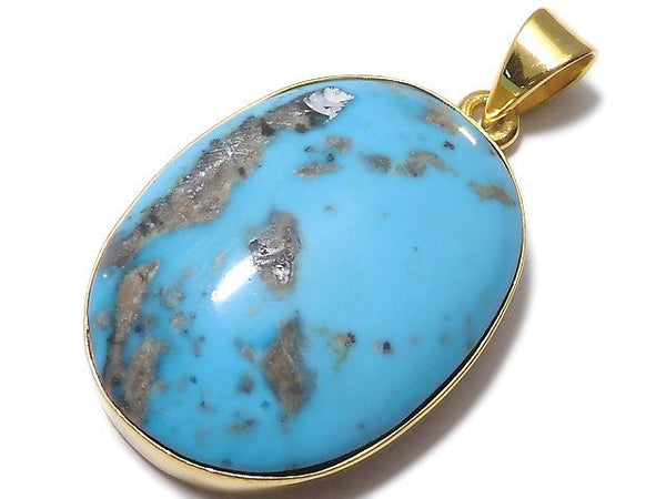 [Video][One of a kind] Persian Turquoise AA++ Pendant 18KGP NO.151