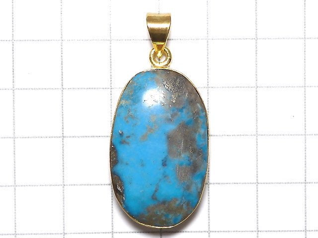 [Video][One of a kind] Persian Turquoise AA++ Pendant 18KGP NO.152